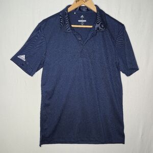 Adidas Men's Golf Shirt Short Sleeve Collared Dark Blue Size Small